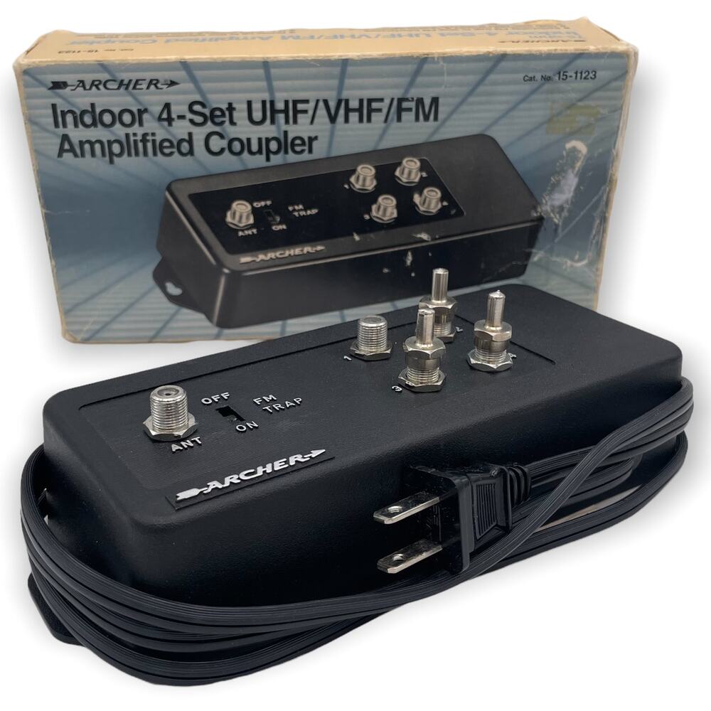 NIB Archer Indoor 4-Set UHF/VHF/FM Amplified Coupler Radio Shack Product 15-1258